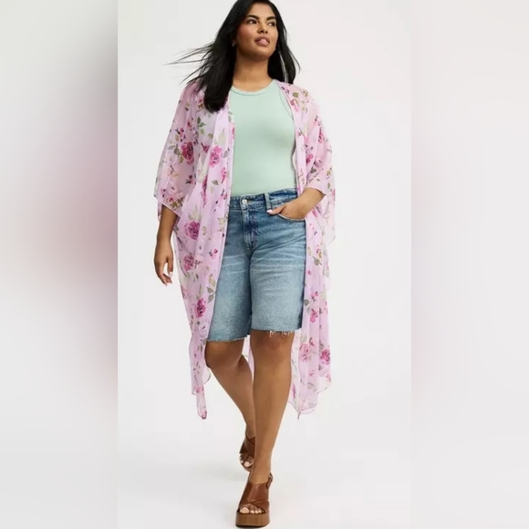 torrid | Kimonos & Yukatas | Torrid Light Weight Chiffon Ruana Pink ...